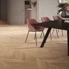 Kép 7/7 - Készparketta - Penthouse Trendtime 10 Oak Chevron 45° - Fehér matt lakk
