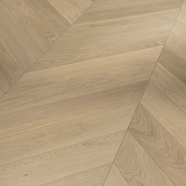 Készparketta - Penthouse Trendtime 10 Oak Chevron 45° - Fehér matt lakk