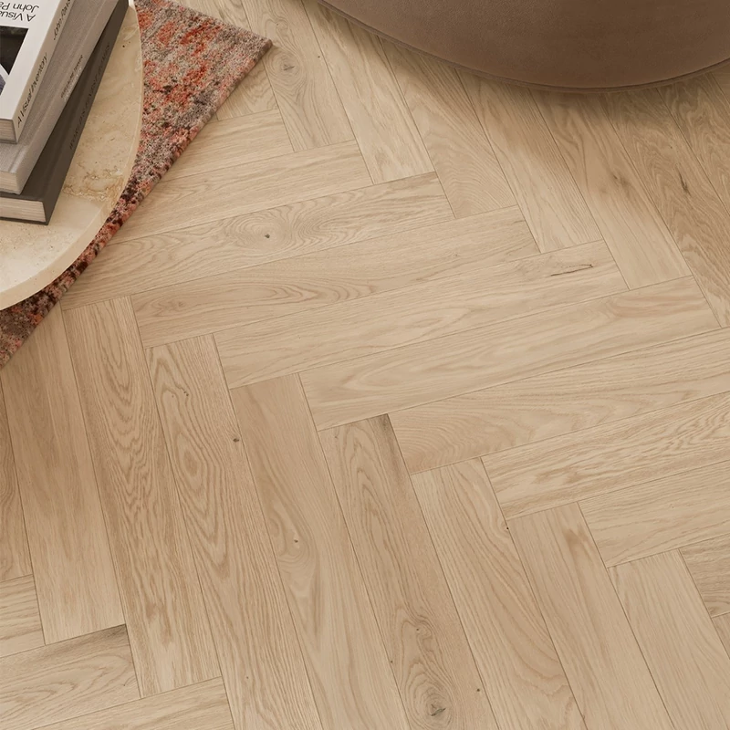 Készparketta - Penthouse Trendtime 3 Oak Bardolino natural white - Fehér matt lakk halszálka