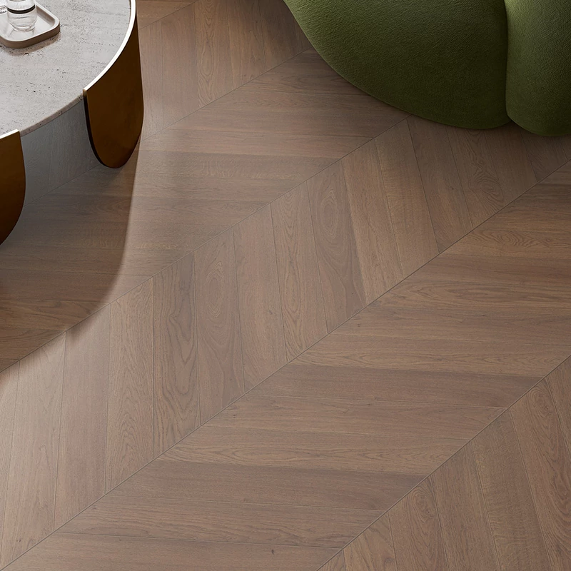 Készparketta - Penthouse Trendtime 10 Oak Terra Chevron 45° - Matt lakk 