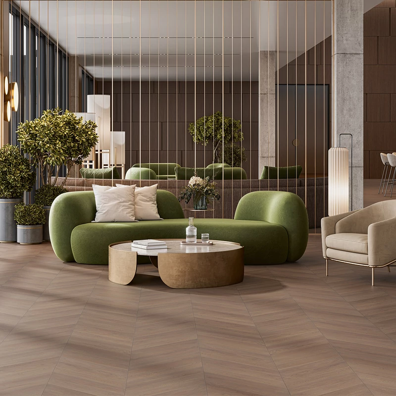 Készparketta - Penthouse Trendtime 10 Oak Terra Chevron 45° - Matt lakk 