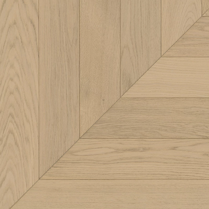 Készparketta - Penthouse Trendtime 10 Oak Chevron 45° - Fehér matt lakk